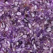 ZHIYUXI 400pcs Natural Chip Stone Beads Amethyst 5-8mm Healing Crystals Gemstones Irregular Stone Loose Rocks Bead Hole Drilled Jewelry Making DIY for Bracelet Necklace Crystal Tree Craft