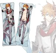 Anime Pillow Cover Genshin Impact Ajax Anime Body Pillow Dakimakura Short Plush Fabric Life-Size Body Pillow Cover