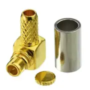 MMCX Crimp Plug male Right Angle for LMR100 RG316 RG174 cable RF connector Gold
