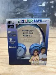 Altec Lansing Kid Safe 2-in-1 Bluetooth Headphones Hero Blue NEW!