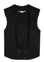 Stella Mccartney Double-breasted Wool Tuxedo Waistcoat - Black - 40 (UK8 / S) 40 (UK8 / S)