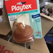 6 VINTAGE PLAYTEX SLOW FLOW NATURAL ACTION FLAT TOP NIPPLES HARD TO FIND