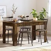 Premium Smoked Oak Dining Table for Kitchen, Room Dinners - 140 cm Wood Table, Set for Family, Engineered Wood