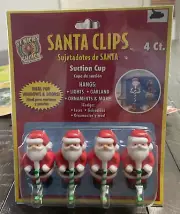 Santa Clips Suction Cup Hangers Set of 4 - 2 1/2" Tall By St Nick’s Choice NIP