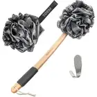 Loofah Back Scrubber for Shower | Bamboo Charcoal Fiber Infused | Loufas for ...