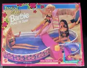 VINTAGE BARBIE "TROPICAL SPLASH BARBIE POOL 'N SPA" #67156 RARE FIND! NEW