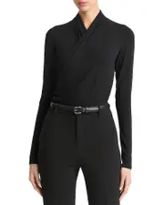 Vince Long Fixed Wrap Long Sleeve Top