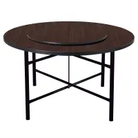 在飛比找蝦皮商城優惠-【SA883-8】輕便型胡桃色4尺圓桌(附2.5尺轉盤、30
