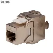 20x Cat6 RJ45 Network LAN Ethernet Slim Keystone Jack Shield Toolless 180 Degree