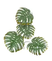 17 Inch Green Metal Palm Leaf Sculpture Wall Hanging Art Tropical Tree Decor