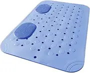 LeeQinersw Non-Slip Shower Mat with Suction Cup, Foot Scrubber for Home and Hotel Bathrooms, Blue, as described