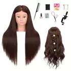 Mannequin Head Human Hair 26"-28" Female 80% Human Hair Mannequin 80% - Brown