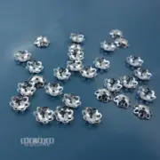 30 Solid Sterling Silver 5mm Floral Bead Spacer Caps #33034
