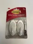 3M Command Quartz Terrace Decor Hooks 3 lbs Damage Free White 2 Hooks, 4 Strips