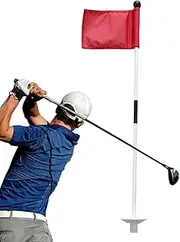 Golf Flagstick | Detachable Putting Green Flag with Hole Cup | Fiberglass Golf Flagstick for Lawn and Garden | Backyard Golf Flag for Putting Green, Portable Golf Accessories for Indoor and Outdoor Pl