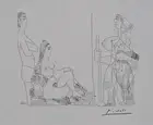 Pablo Picasso: the Warrior, Lithography Erotic Signed