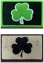 Pack of 2 Irish Clover Emblem Happy Shamrock Embroidered Patch Embroidered Badge Appliques for Clothes Bags Backpack Uniform Vest Dog Harness Military Tactical