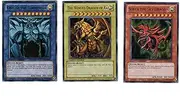 YuGiOh Legendary Collection Ultra Rare God Card Set of 3 Egyptian God Cards Slifer Obelisk Ra