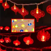 在飛比找momo購物網優惠-【北熊の天空】中國結燈串 10米 紅燈籠 彩色燈籠 新年裝飾