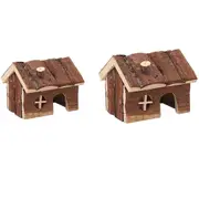 Wooden Hamster House Pet Nest Durable Small Animal Shelter for Home Cage Use