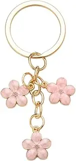 [Kilener] Flower Keychain Charm Cute Keychains for Women Pink Flower Key Chain Bag Purse Accessories for Women Christmas Birthday Gifts for Girlfriend Best Friends Flower Tassel Keyrings