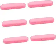 PLAFOPE 6pcs Plastic Storage Box with Lid: Cleaning Tools and Tongue Scraper Carrier- Compact Empty Organizer for Travel and Home Use
