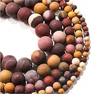 [MURUI] ZP 1strand 4/6/8/10/12mm Matte Red Yellow Mookaite Round Loose Spacer Bead for Bracelet Jewelry Makings Supplies Accessory Y1130 (Color : Red Yellow Mookaite, Item Diameter : 12mm)