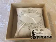 NIB Unique Ring Pillow Wedding Studio His & Hers 1590876 White Floral Sequins