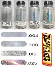 Blake's Flake Metal Flake BUNDLE all Prismatic Silver 2oz bottles Holographic