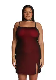 [Current Mood] Plus Know My Worth Slip Dress - Red