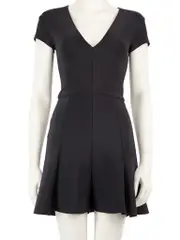 Black V-Neck Stretchy Mini Dress