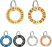 PAW ID Custom Dog Washer Style Round Tags, Cute Double Sided Engraved Stainless Steel in Silver, Gold, Rose Gold, Blue and Black, Free Split Ring (Rose Gold,Small)