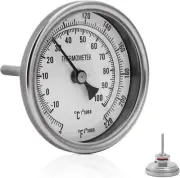 Stainless Steel Thermometer Dial Thermometer 1/2 Npt Homebrew Kettle Thermometer