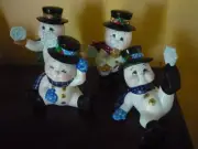 Ceramic 4 Snowmen Ready to Paint