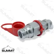 Flat Face Hydraulic Quick Connect Male Coupler, 1″ Body x #16 JIC Bulkhead Mount