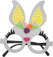 SHERCHPRY Bunny Glasses Classroom Activities Day Accessories Bunny Masks Rabbit Eyeglasses Animal Masks Cosplay Costume Accessory Rabbit Glasses Silver Plastic