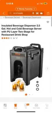 VEVOR Insulated Hot and Cold Beverage Dispenser Server 2.5Gallon Food-grade LDPE