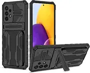 [Zoeirc] Case for Galaxy A73 5G Case, Samsung A73 5G SM-A736B Wallet Case with Detachable Card Holder, Stand Rugged Shockproof Heavy Duty Protective Phone Cover for Samsung Galaxy A73 5G Black