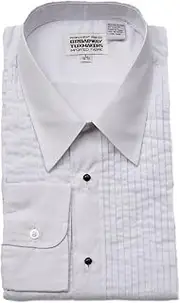 [Generic] Boy's White Laydown Collar Tuxedo Shirt by Broadway Tuxmakers with Studs