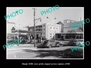 OLD POSTCARD SIZE PHOTO OF MANLY NSW AMPOL OIL Co SERVICE STATION c1950