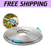 Lightweight 50ft Stainless Steel Garden Hose - Kink-Proof Design, 300 PSI