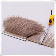 Coffe Brown Ostrich Feather Trims Fringes Sewn on Feather 1 Yard