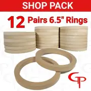 SHOP PACK: 12 Pairs 6.5 inch Speaker Rings MDF GP Car Audio Mounting Spacer