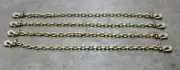 (4) 3/8"x 6' Grade 70 Transport Chains - MADE IN USA. With GR80 TWIST-LOCK HOOKS
