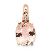 14k Rose Gold Real Diamond and Morganite Pendant