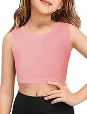 [Bingerlily] Girls Cute Crop Tops Sleeveless Crew Neck Camis Shirts Casual Tanks for 4-13 Years