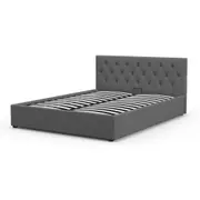 Milano King Single Capri Luxury Gas Lift Platform Bed Frame w/ Headboard M3 Grey