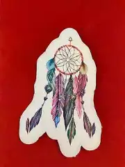 Handmade dreamcatcher glossy laminated sticker