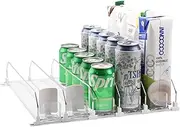 Adjustable 5-Tier Soda Can Organizer for Refrigerator – Space-Saving 38cm Wide Drink Dispenser Holds 25 Cans, Slide-Out Pusher System for Easy Access, Fridge Storage Solution (White)