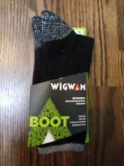 Wigwam Men's All Weather socks,Black,Medium/shoe Men's 5-9.5,Women's 6-10@G238